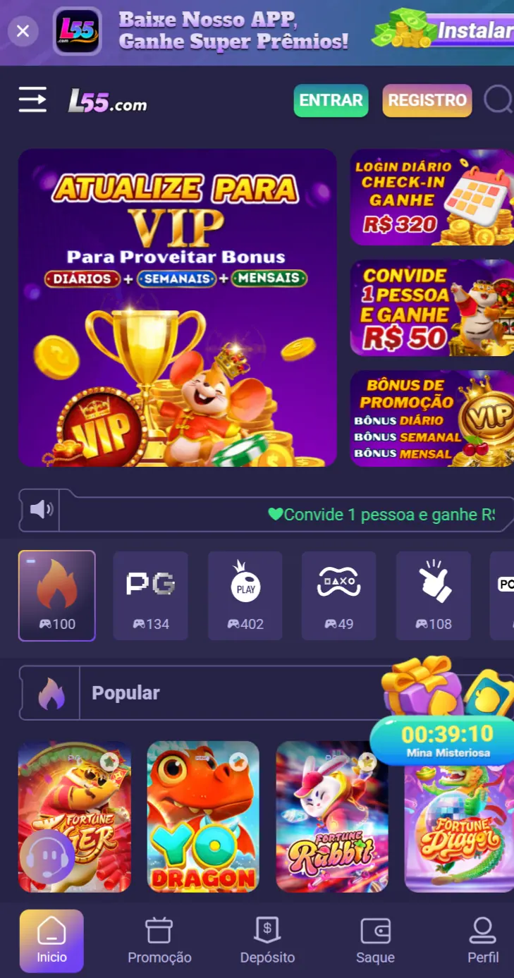 l55 Opção segura jackpots milionários em reais Ganhe Giros
